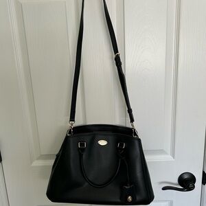 Coach Black Leather Satchel Bag - Black